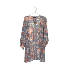 Lucky & Blessed muted floral open front kimono new with tag size medium